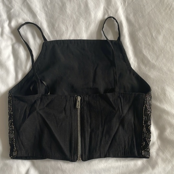 Topshop Beaded Crop Top - Picture 3 of 7